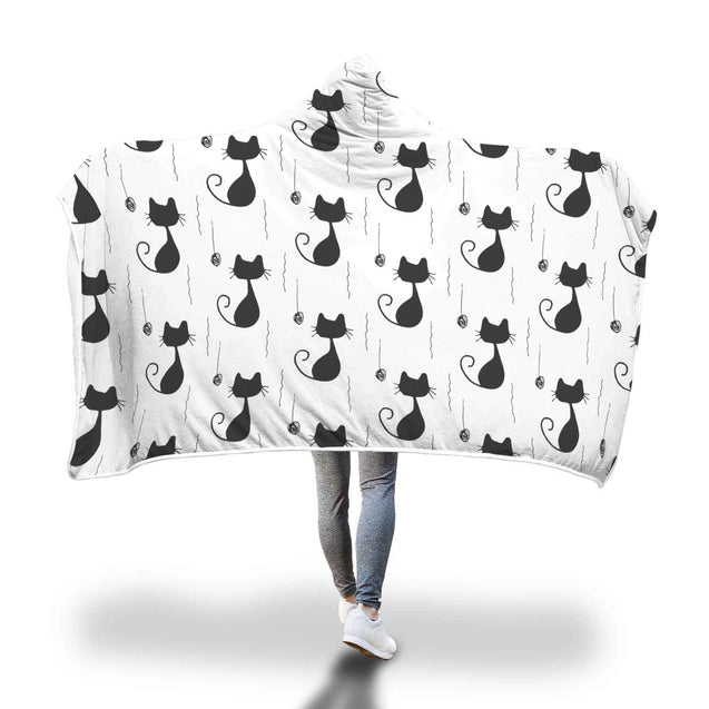 Scribble Cats | Hooded Blanket
