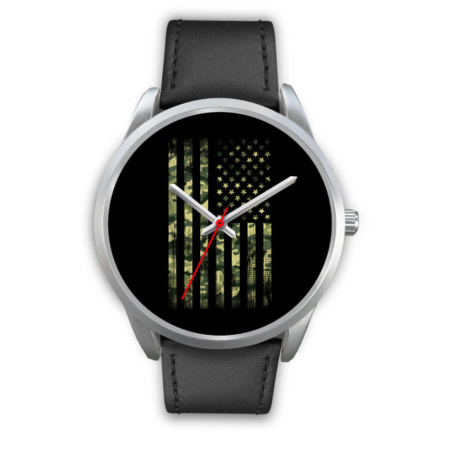 Camo Flag | Silver Stainless Steel Watch