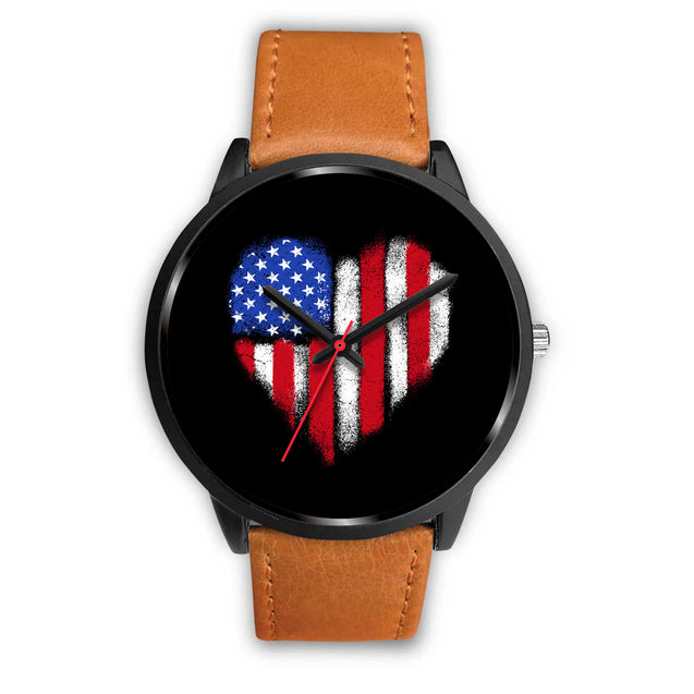 Love For U.S.A. | Black Stainless Steel Watch