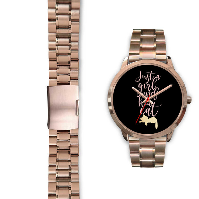 Just A Girl & Her Cat | Rose Gold Stainless Steel Watch