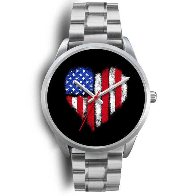 Love For U.S.A. | Silver Stainless Steel Watch