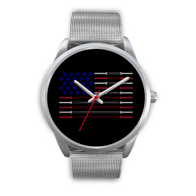 For Love of Fitness & Country | Silver Stainless Steel Watch