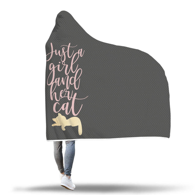 Just A Girl and Her Cat | Hooded Blanket
