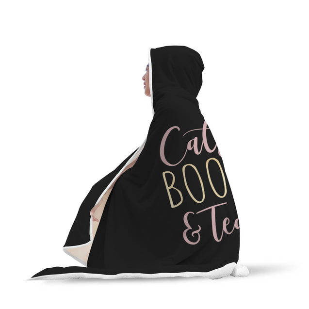 Cats Books & Tea | Hooded Blanket