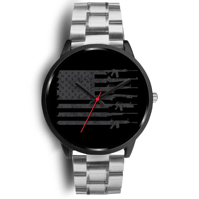 Rifles Flag | Black Stainless Steel Watch