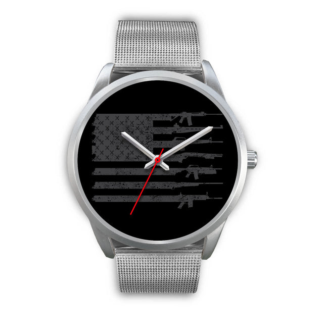 Rifles Flag | Silver Stainless Steel Watch