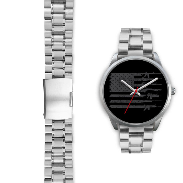 Rifles Flag | Silver Stainless Steel Watch