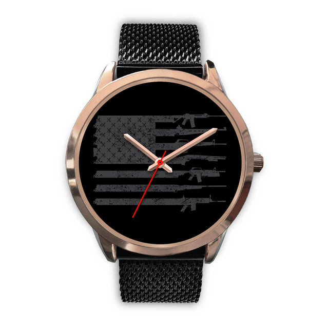 Rifles Flag | Rose Gold Stainless Steel Watch
