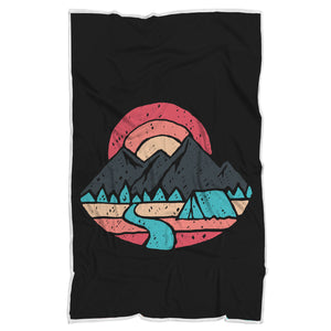 Camp River | Sherpa Blanket (Black)