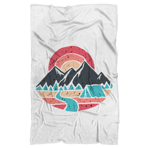 Camp River | Sherpa Blanket (White)