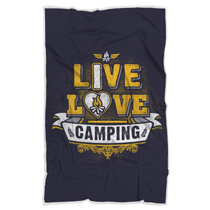 I Love Camping | Sherpa Blanket (Blue)