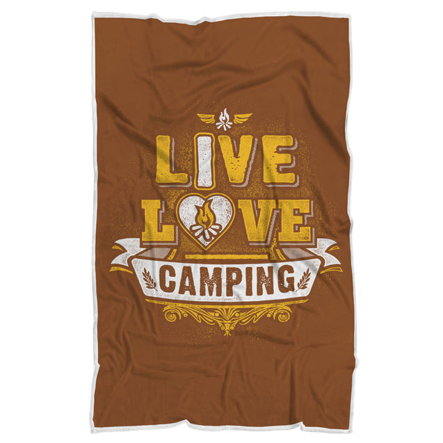 I Love Camping | Sherpa Blanket (Brown)