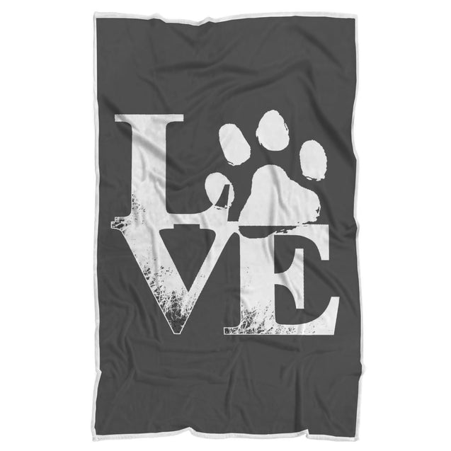 Love Paw Print | Sherpa Blanket