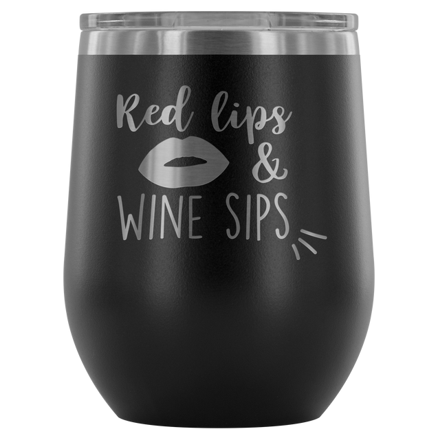 Red Lips & Wine Sips | Wine Tumbler