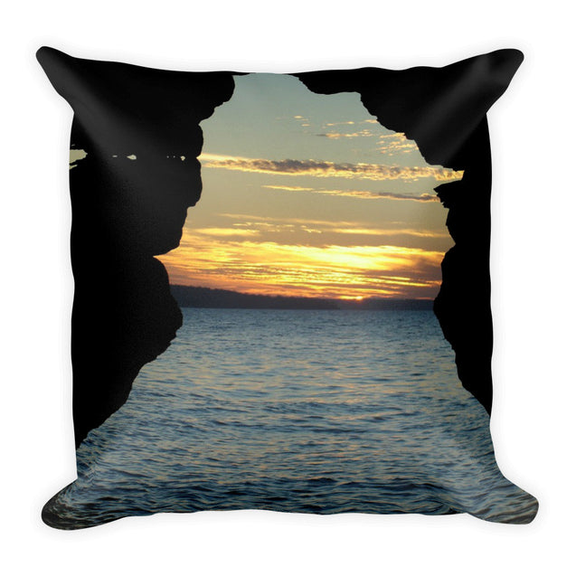 Sunset Lake Square Pillow