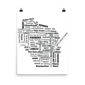 Wisconsin Words Map Poster