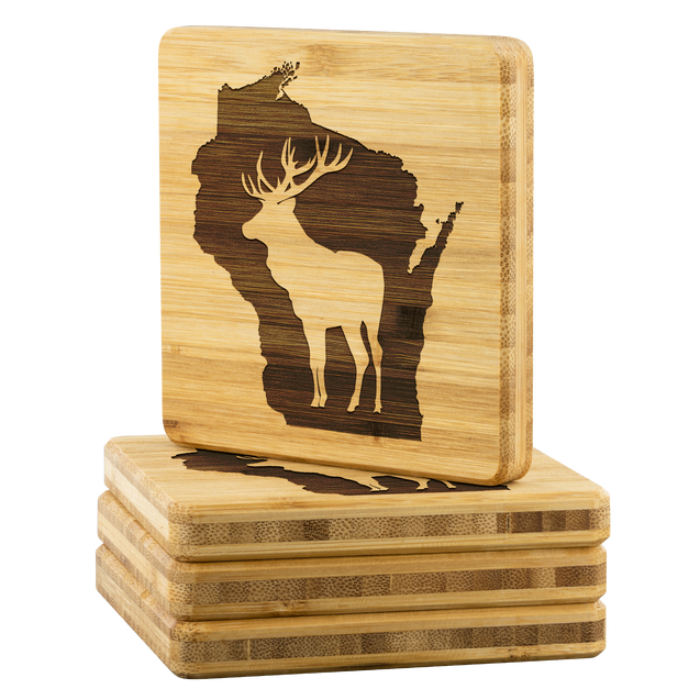 Wisconsin Deer | Bamboo Coaster